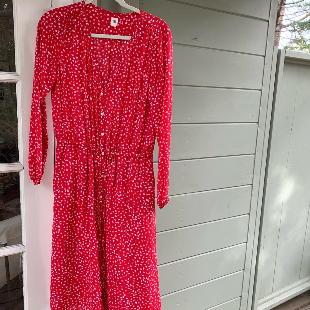 Floral Red Dress